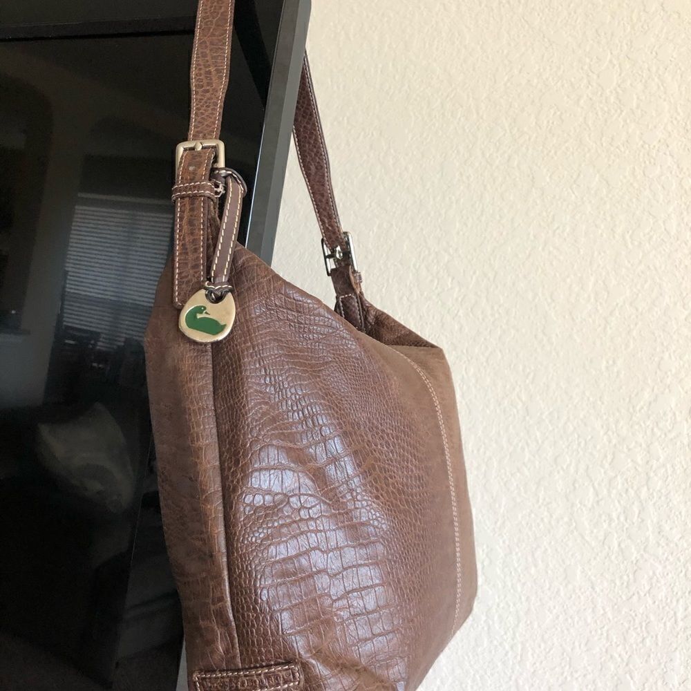 Dooney & Bourke brown embrossed shoulder b…
